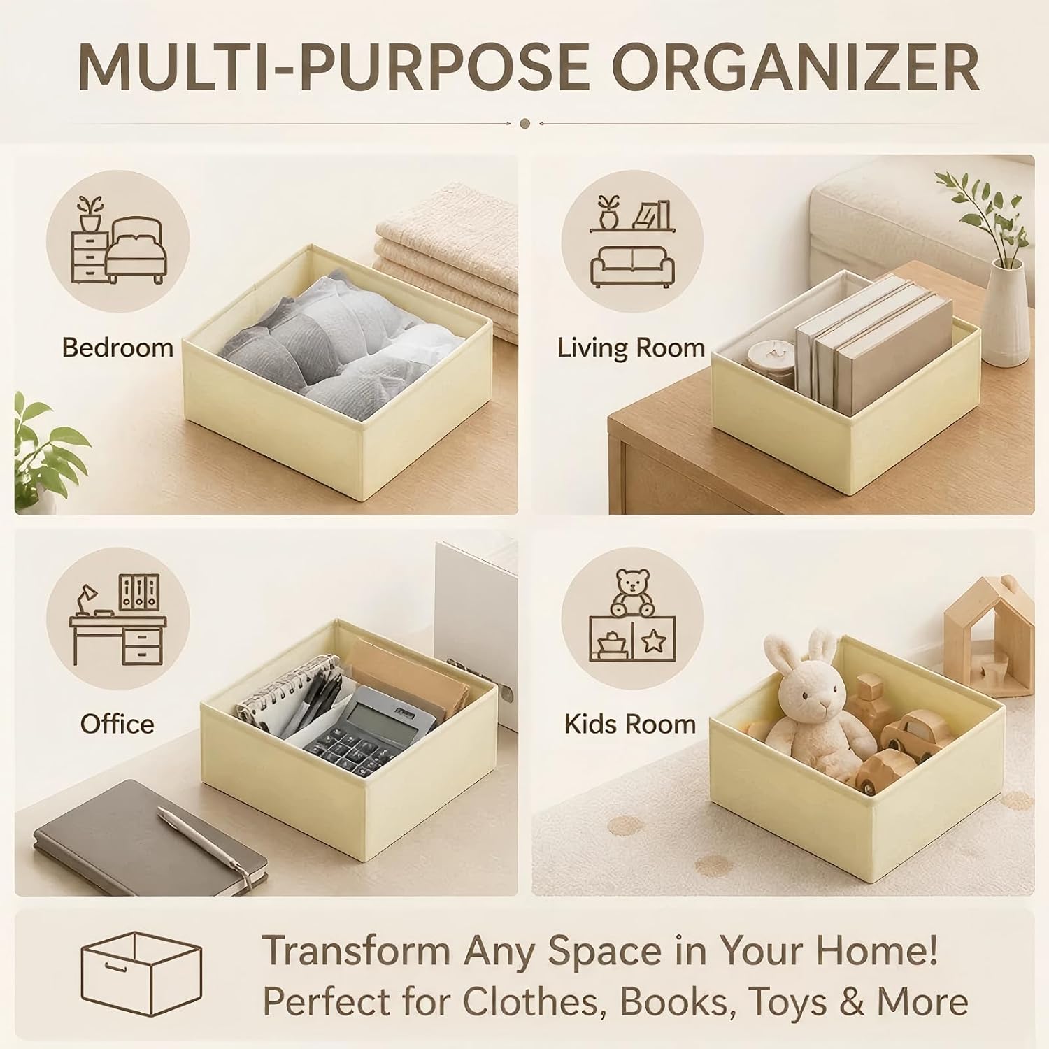 10 Pack Drawer Organizer Clothes - Foldable Dresser Drawer Organizers
