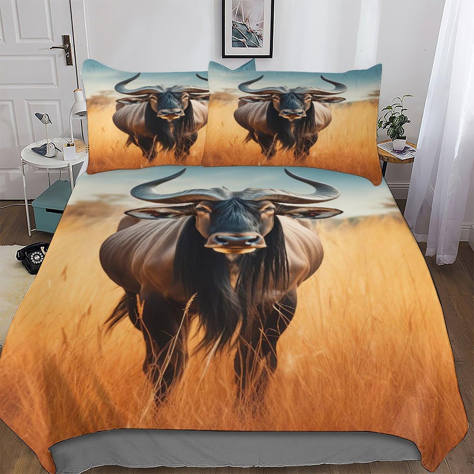 Housse de couette antilope avec fermeture éclair pratique pour un enfilage simple et rapide