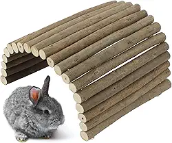 Ponte de madeira para hamster, roedores de arbustos, túnel de escalada para mastigação de animais pequenos, ponte dobrável, esconderijo para porquinhos-da-índia, ouriços, chinchilas e outros roedores