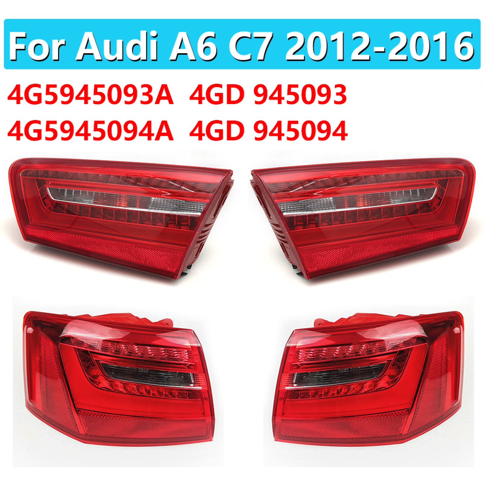 Madehitr Auto Rückleuchten Compatible Für Audi A6 C7 2012