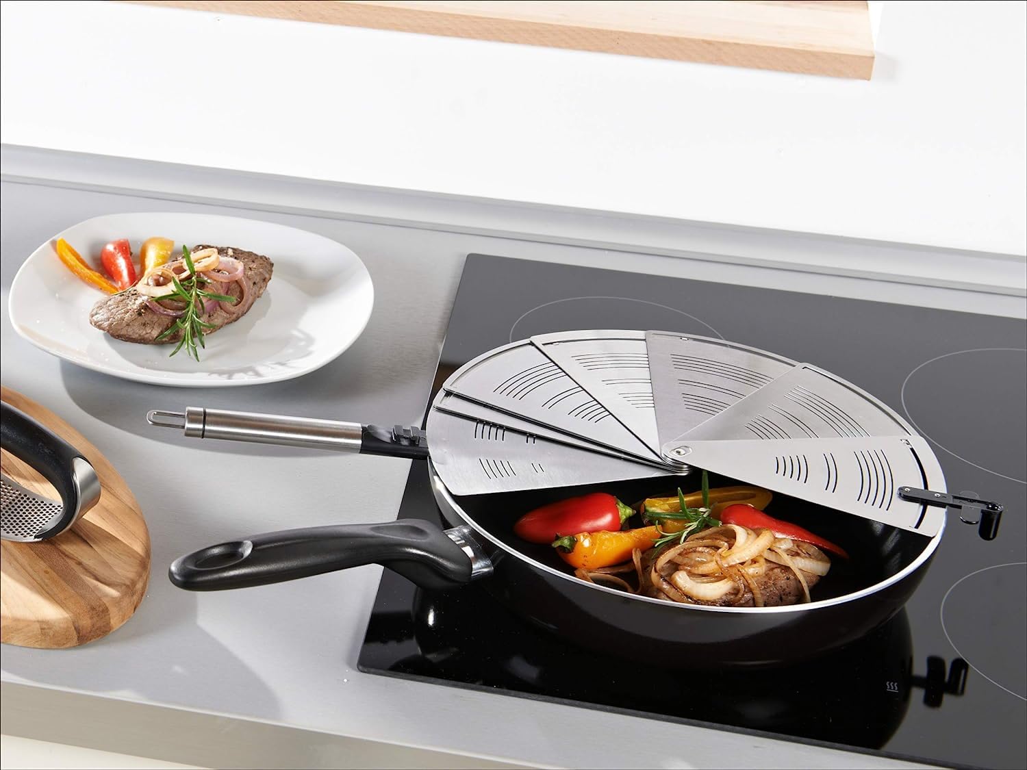 Leifheit Proline Paraspruzzi Ripiegabile, Acciaio Inox, 28 cm