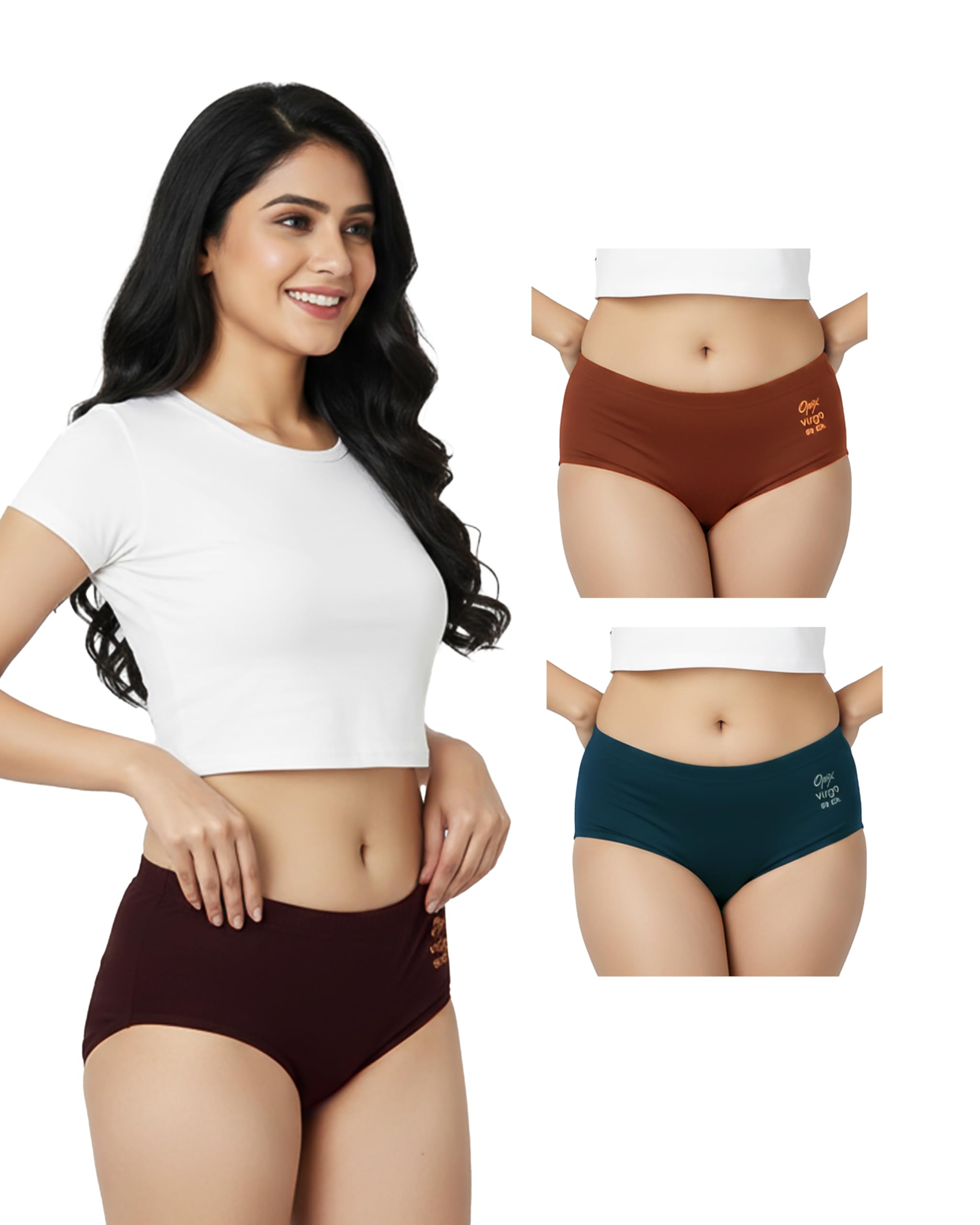 opex Women's High Coverage Cotton Hipster Virgo Panty Combo| Mid Waist Super Combed Fabric with Concealed Waistband | Everyday Innerwear Combo Brief (Pack of 3)-picture-17