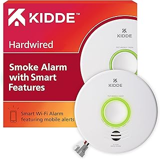 Kidde Smart Smoke Detector, WiFi, Alexa Compatible Device, Hardwired w/Battery Backup, Voice & App Alerts