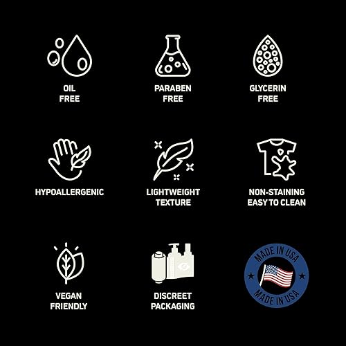 Miniatura 5 de XESSO Lubricante a base de agua de 32 onzas líquidas, totalmente natural e hipoalergénico sin glicerina ni parabenos, gel de masaje resbaladizo para