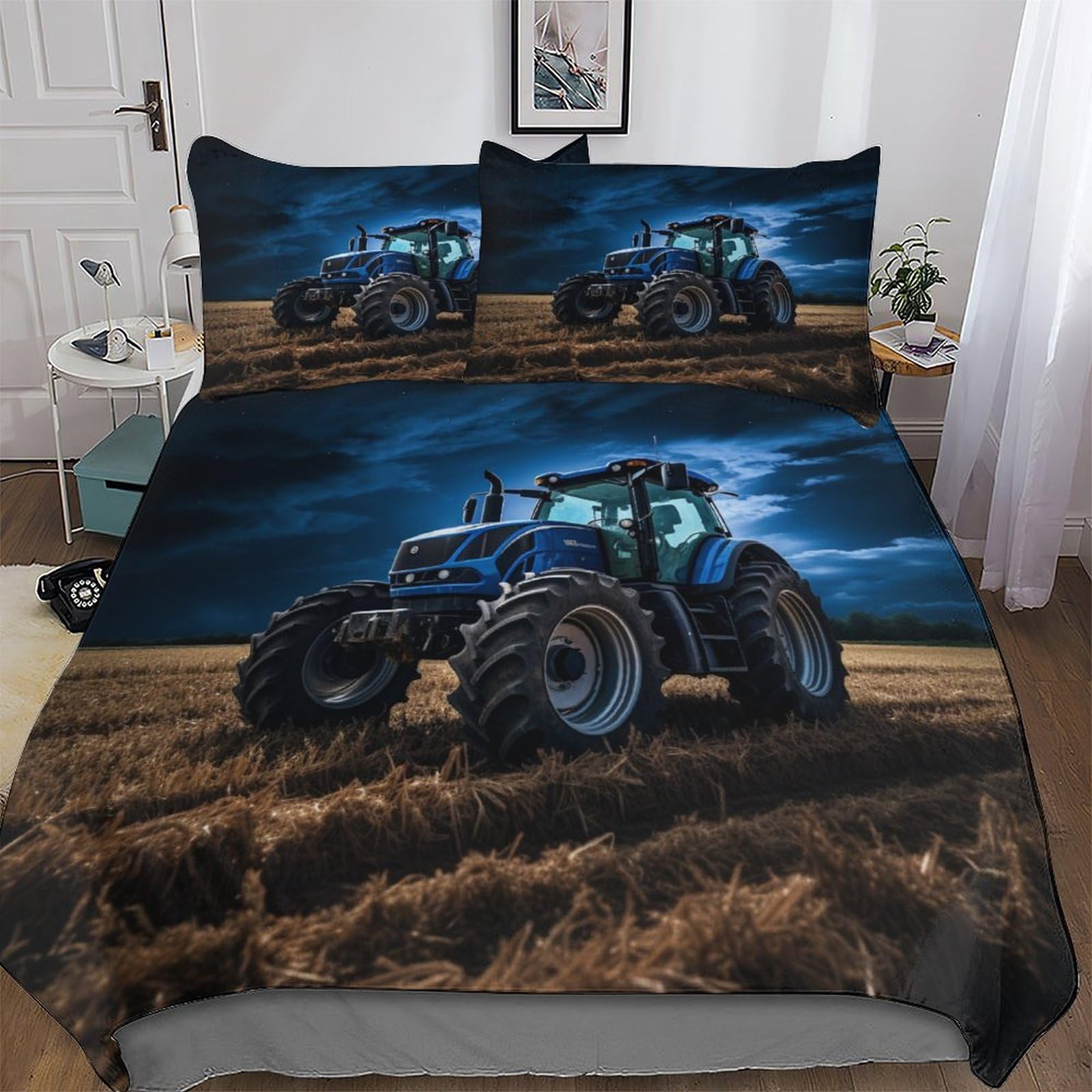 Housse de couette tracteur en microfibre coton pour chambre d'enfant