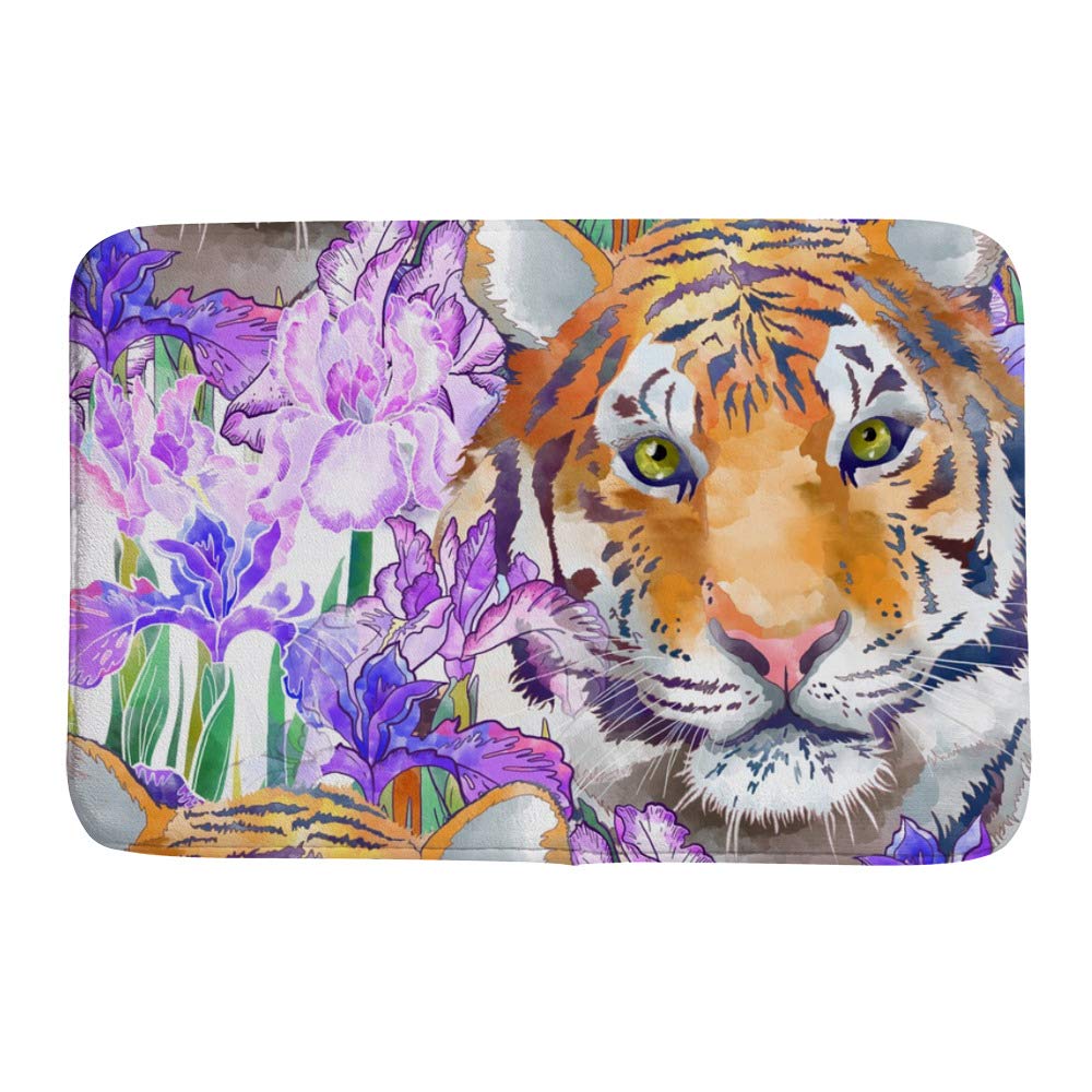 Paillasson antidérapant tigre iris fini les glissades et les sols sales 36x24