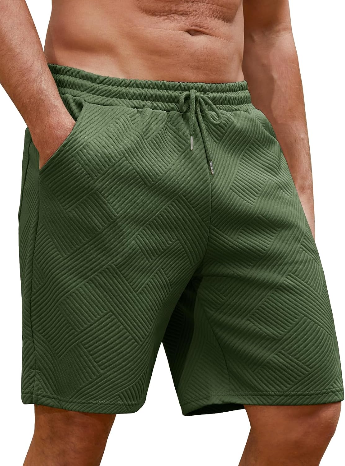 Men's Casual Shorts with Pockets Summer Shorts with Drawstring and Elastic Waist, Suitable for Gym, Beach and Daily Use image 2