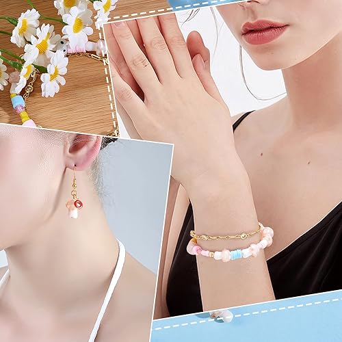 Miniatura 7 de Ornaland Mushroom Glass Beads Charms Handmade Lampwork Loose Spacer Beads for Bracelets Necklaces Earrings Jewelry Making