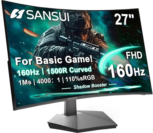 SANSUI 27 Inch Curved 160Hz Gaming Monitor