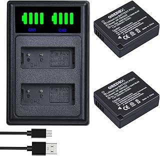 PowerTrust 2-Pack DMW-BLG10 DMW-BLE9GK Battery with Charger for Panasonic Lumix DMC GF3 GF3GK GF5 GX9 GF6 DMC-GX7 LX100 LX100M2 G100K G100-GX80 GX85 TZ80 TZ100 TZ101 TZ95