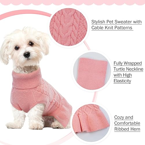 Miniatura 9 de QBLEEV Suéteres medianos para perros para niñas, suéter para perro, suéter para cachorros, suéteres suaves de Navidad para perros, suéteres cálidos