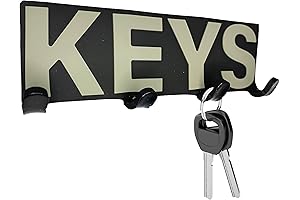 Self Adhesive Key Holder for Wall: 4 Hooks for Hassle-Free Organization