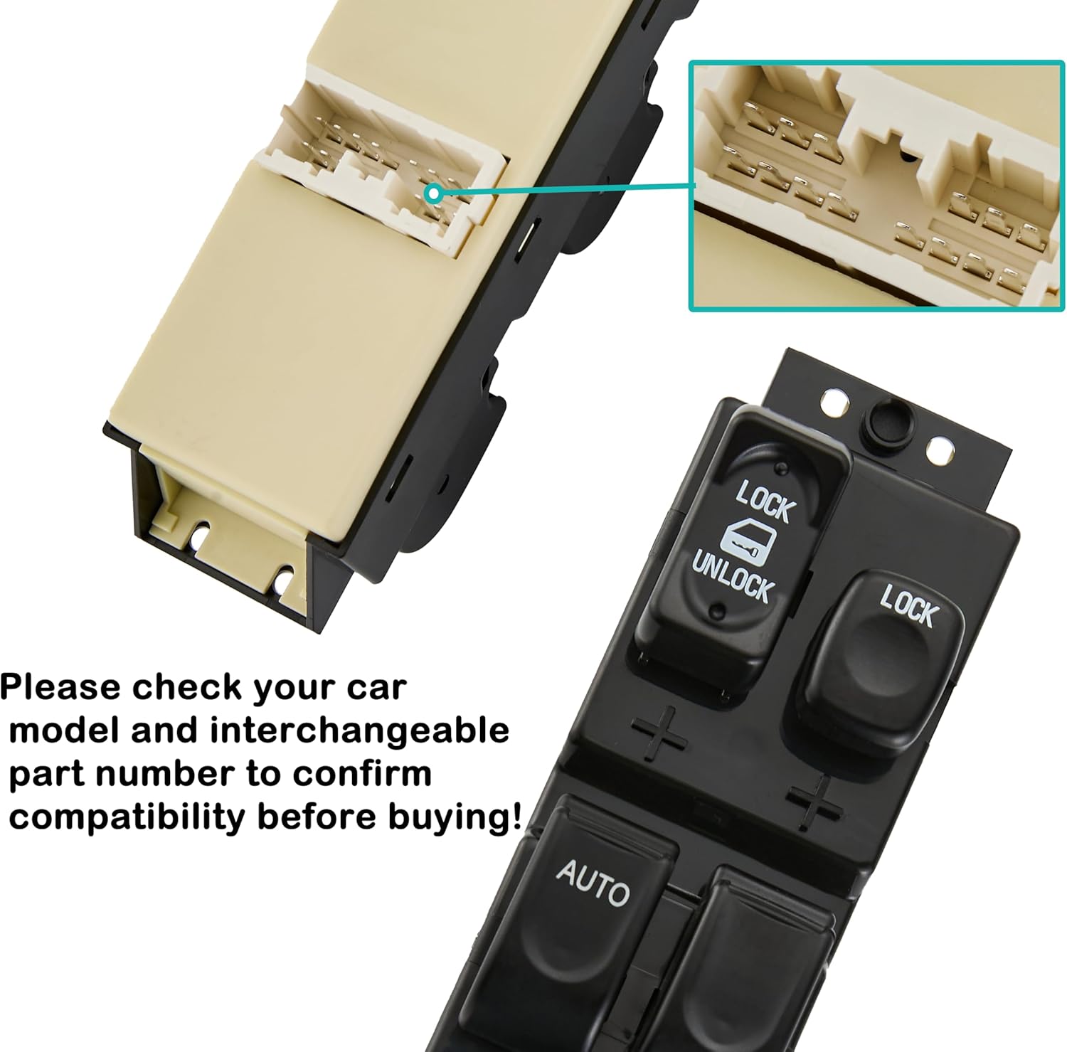 Power Window Switch Fits for Isuzu Rodeo 1998-2004,for Isuzu Axiom 2002-2004,for Honda Passport 1998-2002 Driver Side Control Door vidrios Master Switch.Replace：8971359271