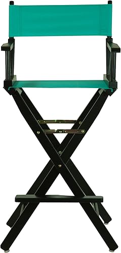 Miniatura 7 de Casual Home - Silla de director de 30 in, marco negro, con lona color verde azulado, altura de barra