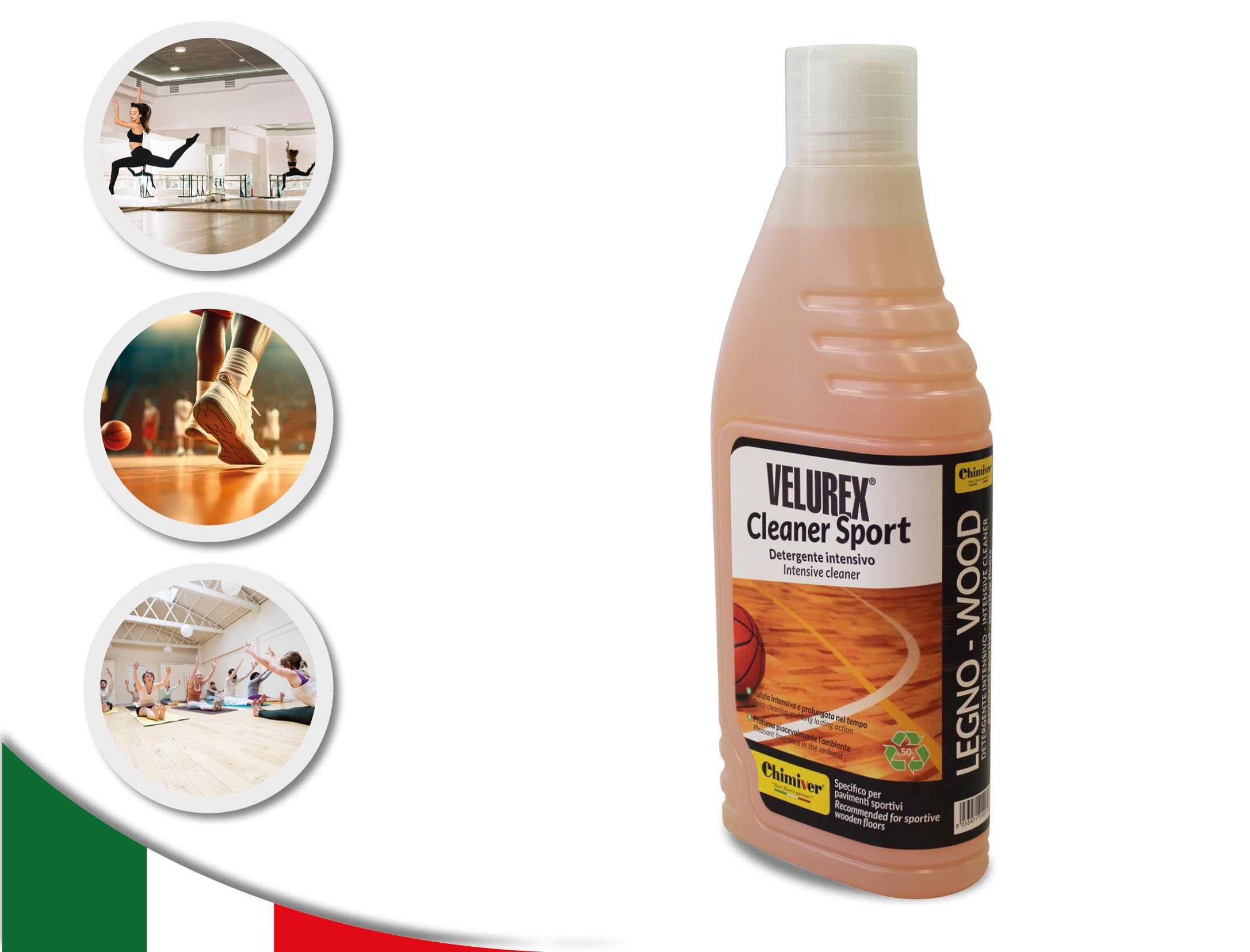 Chimiver KIT PALESTRA PULITA – Kit di detergenza e pulizia per pavimenti sportivi, trattamento antiscivolo e detergente per la pulizia ordinaria del pavimento.