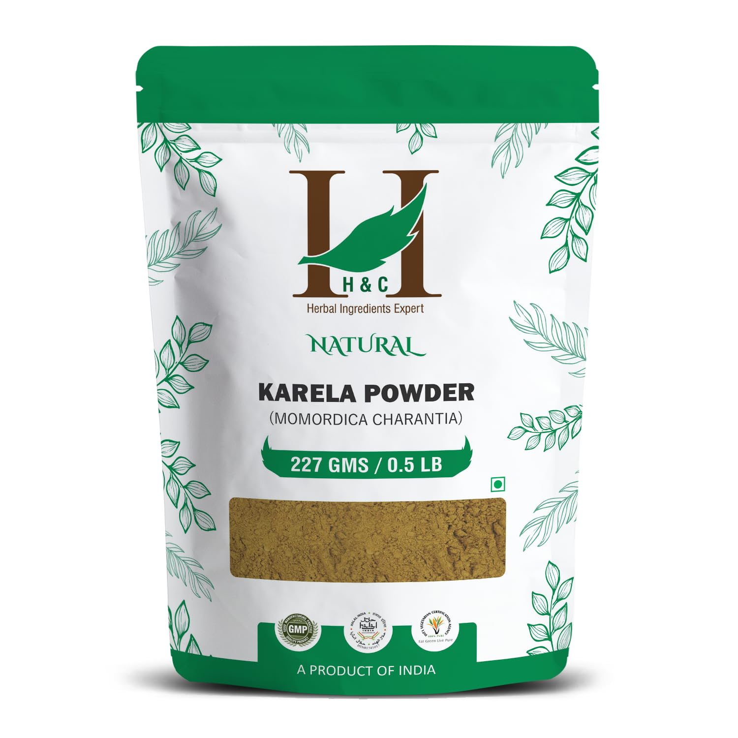 H&C Herbal Ingredients Expert Premium Karela Powder 227gm for Blood Sugar Support & Digestive Health – 100% Natural
