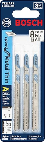 Miniatura 6 de BOSCH T123X3 3 piezas 4 pulgadas 10-24P TPI Progressor para hojas de sierra caladora de metal con vástago en T (paquete de 2)