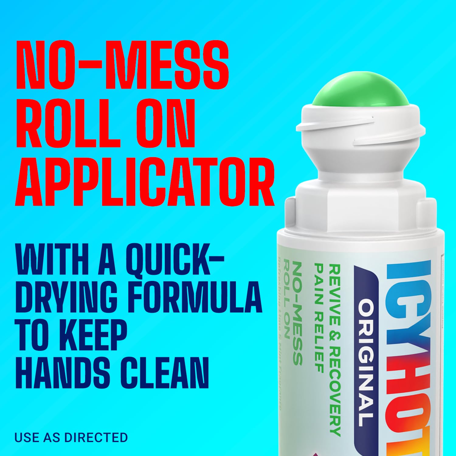 Icy Hot Original Pain Relief No-Mess Roll-On Applicator, Lime & Mint, 2 oz. — Amazon image 7