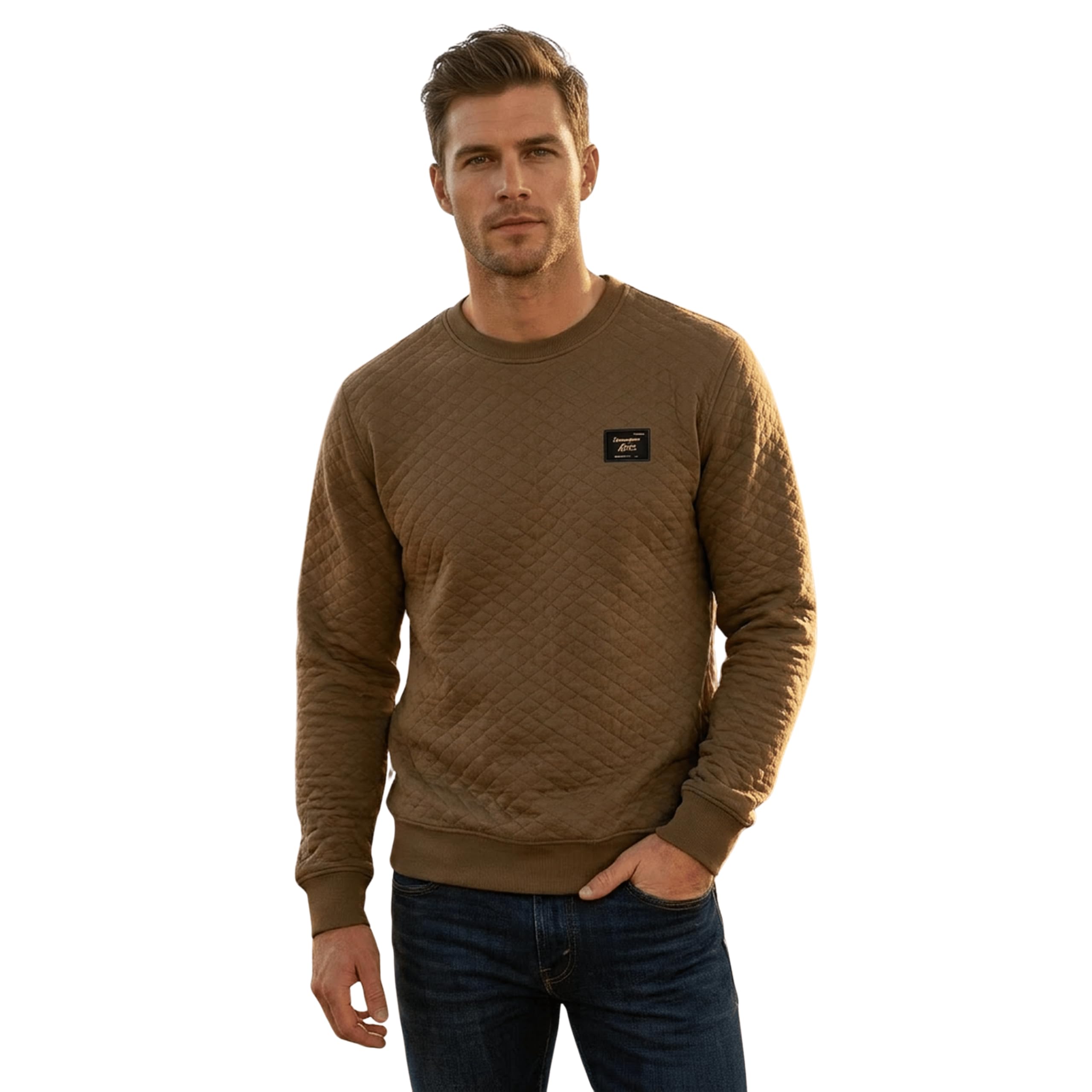 yakshas Quilted Sweatshirt for Men and Women, 350 GSM Polyester, Unisex Structured Fit, Anti Pilling, Heavy Winter Loungewear (in, Alpha, L, Regular, Emberfold Sepia)-picture-33