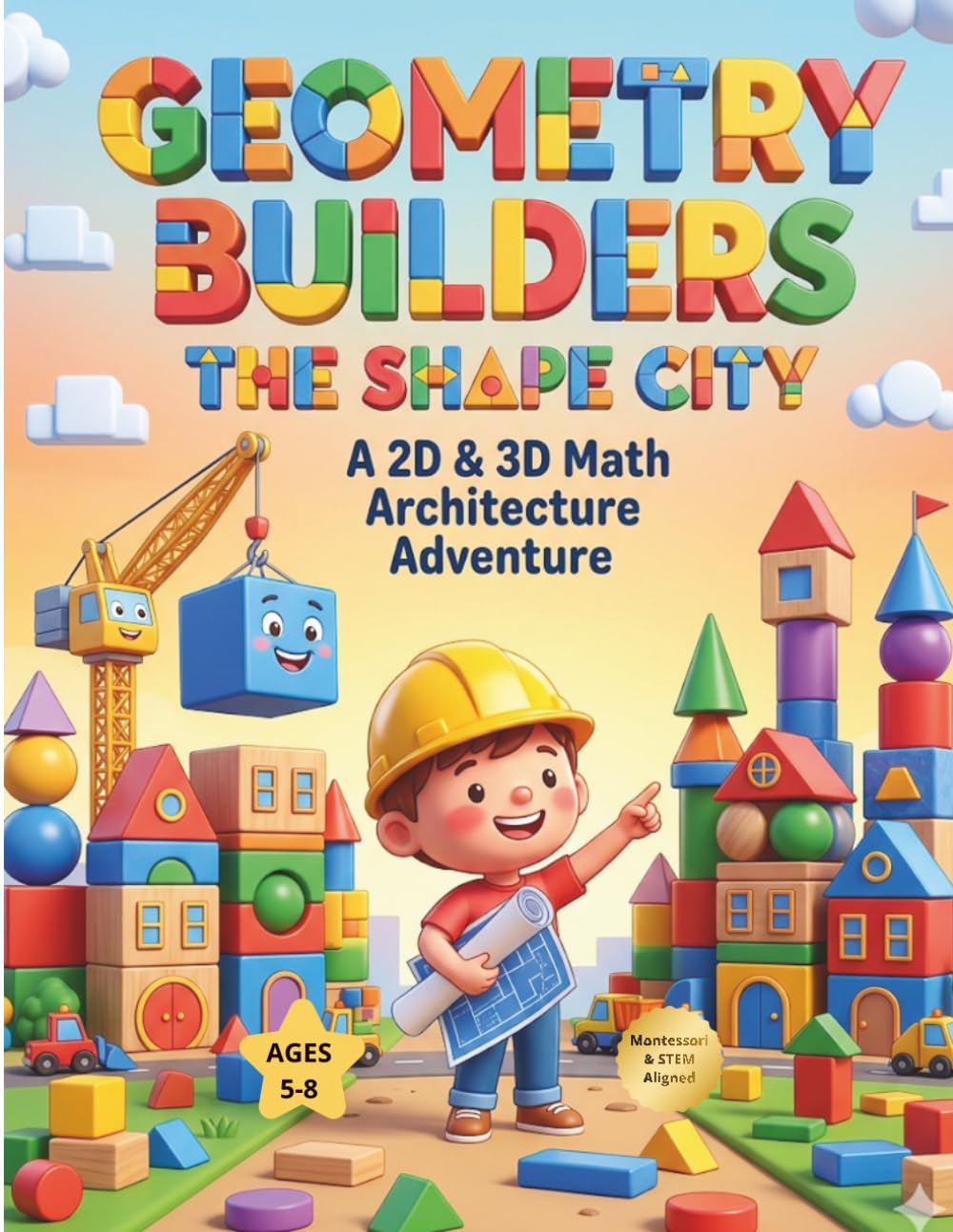 Geometry Builders The Shape City: A 1st Grade Geometry Math Workbook for Kids Ages 5-8: Learn 2D and 3D Shapes, Symmetry, and Basic Fractions