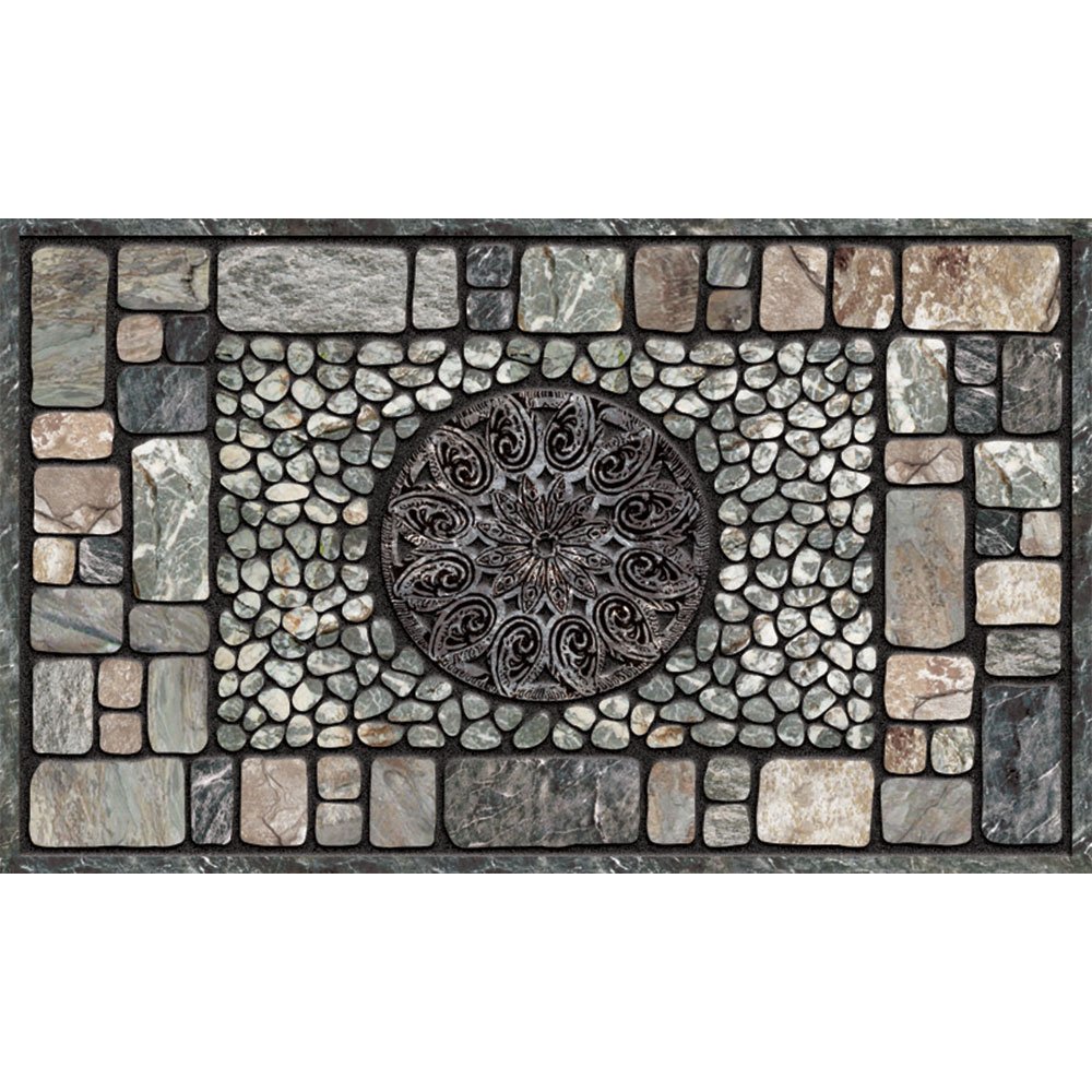 Apache Mills Masterpiece Notre Dame Door Mat, Gray, 18-Inch by 30-Inch