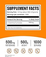 Vista 7 de BulkSupplements. com L-carnitina fumarato en polvo – suplemento de carnitina, nutrición deportiva, L-carnitina 500 mg – Sin gluten, 500 mg por