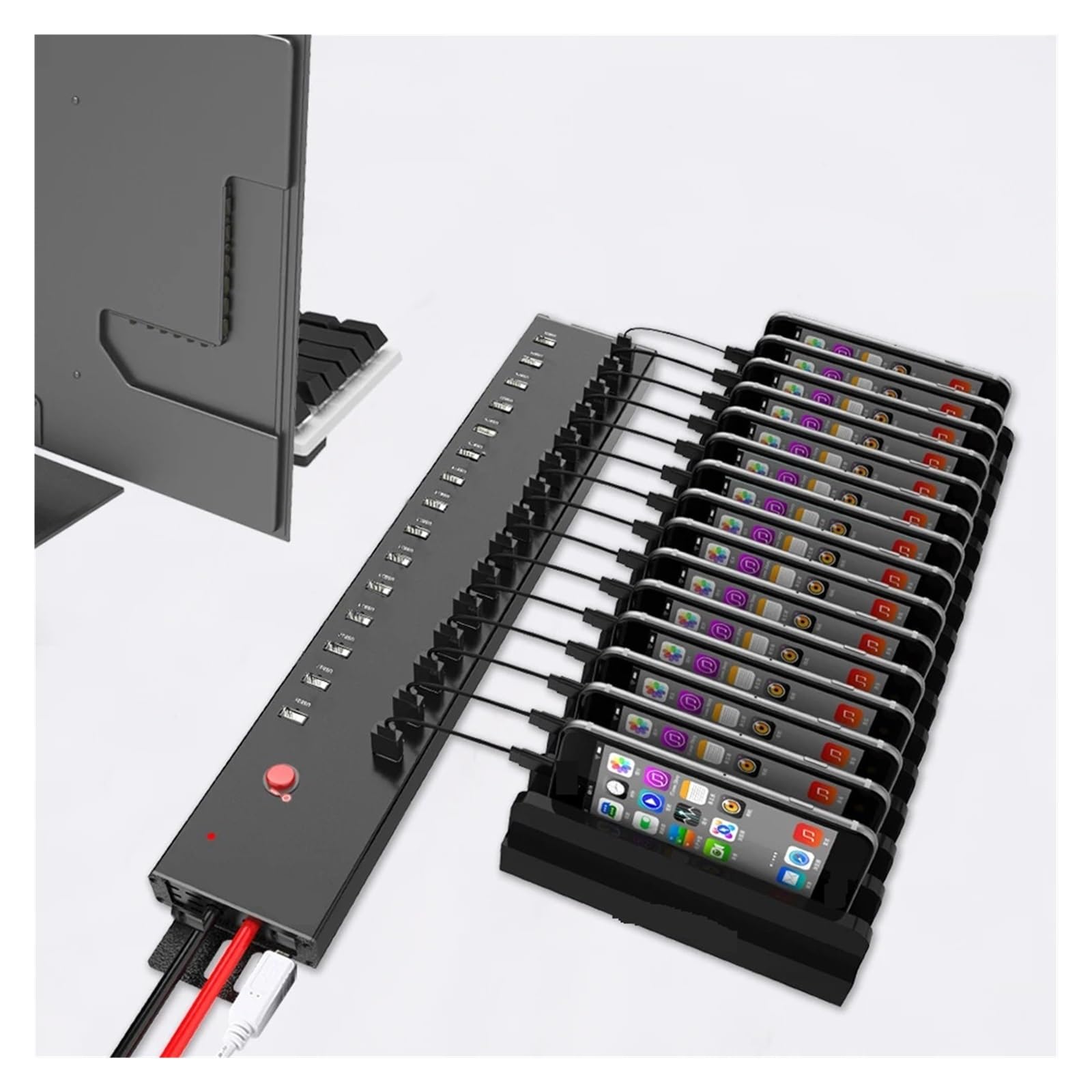 30-portowy Koncentrator USB Przemysłowa Stacja Dokująca O Mocy 300 W. Wieloportowa Ładowarka MożLiwość Szybkiego łAdowania