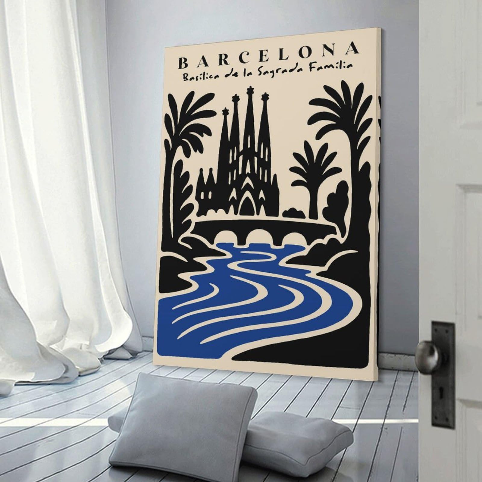 Junmoney Barcelona Sagrada Familia Travel (2) Decorative Canvas Print 16x24inch(40x60cm), for Gallery Wall Layouts in Home Or Office, Home Wall Art for Statement Displays