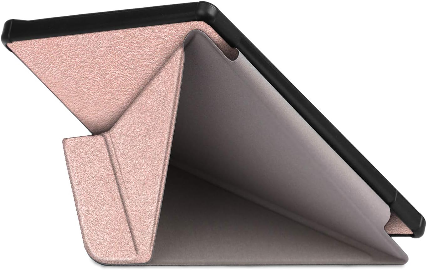 Kobo Libra H2O Case, Ratesell The Thinnest and Lightest Leather Smart Origami Cover Case for New Kobo Libra H2O 2019 Release with Auto Wake Sleep Feature Rose Gold