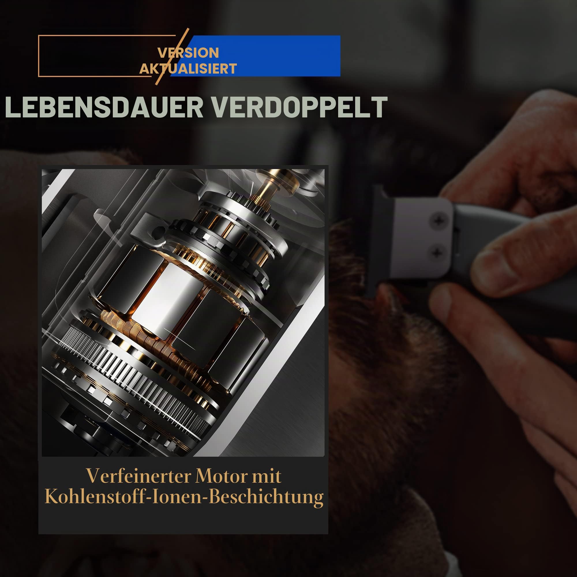 SUPRENT Haarschneidemaschine Profi-elektrischer Haar und Bartschneider Haarschneider Herren/Kinder/Frauen wiederaufladbar Haartrimmer Rasierer mit LED-Disply (Silber)