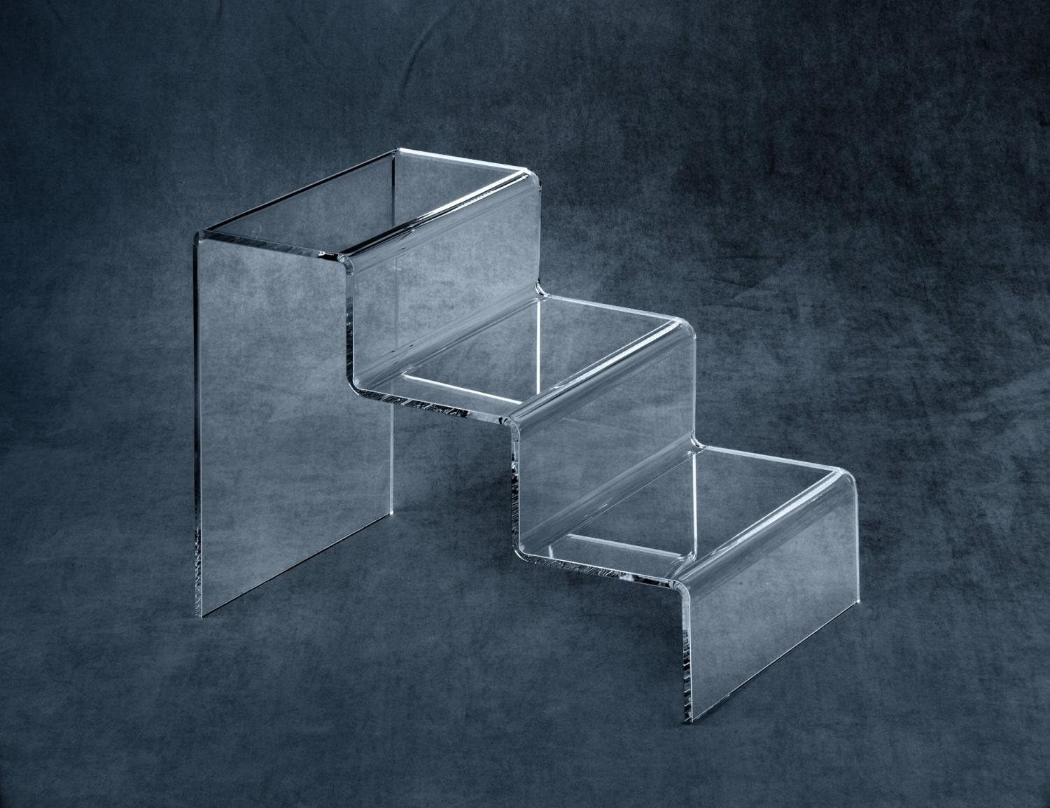 3 Step Clear Acrylic Riser Display Stand, 9" H