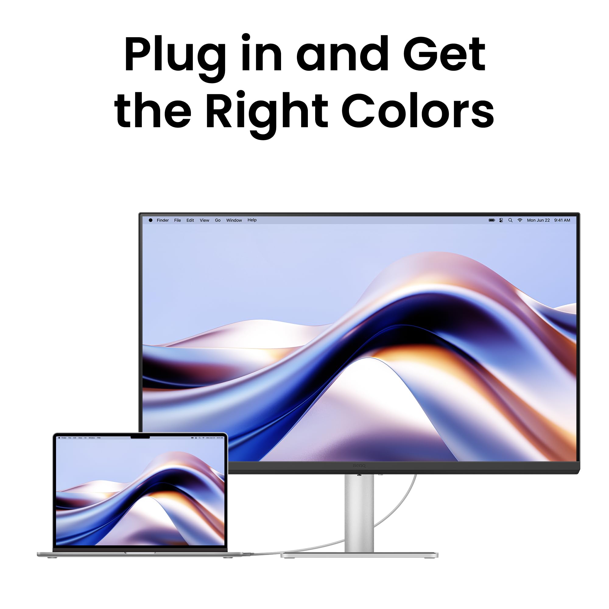 BenQ Monitor MA270UP 27" 4K 3840x2160 Nano Gloss para MacBook con Thunderbolt 4. Panel IPS de 10 bits con 99% sRGB y 98% P3. Colores de Mac calibrados. HDR10, HDR400. Ajustable en Altura. — view 7