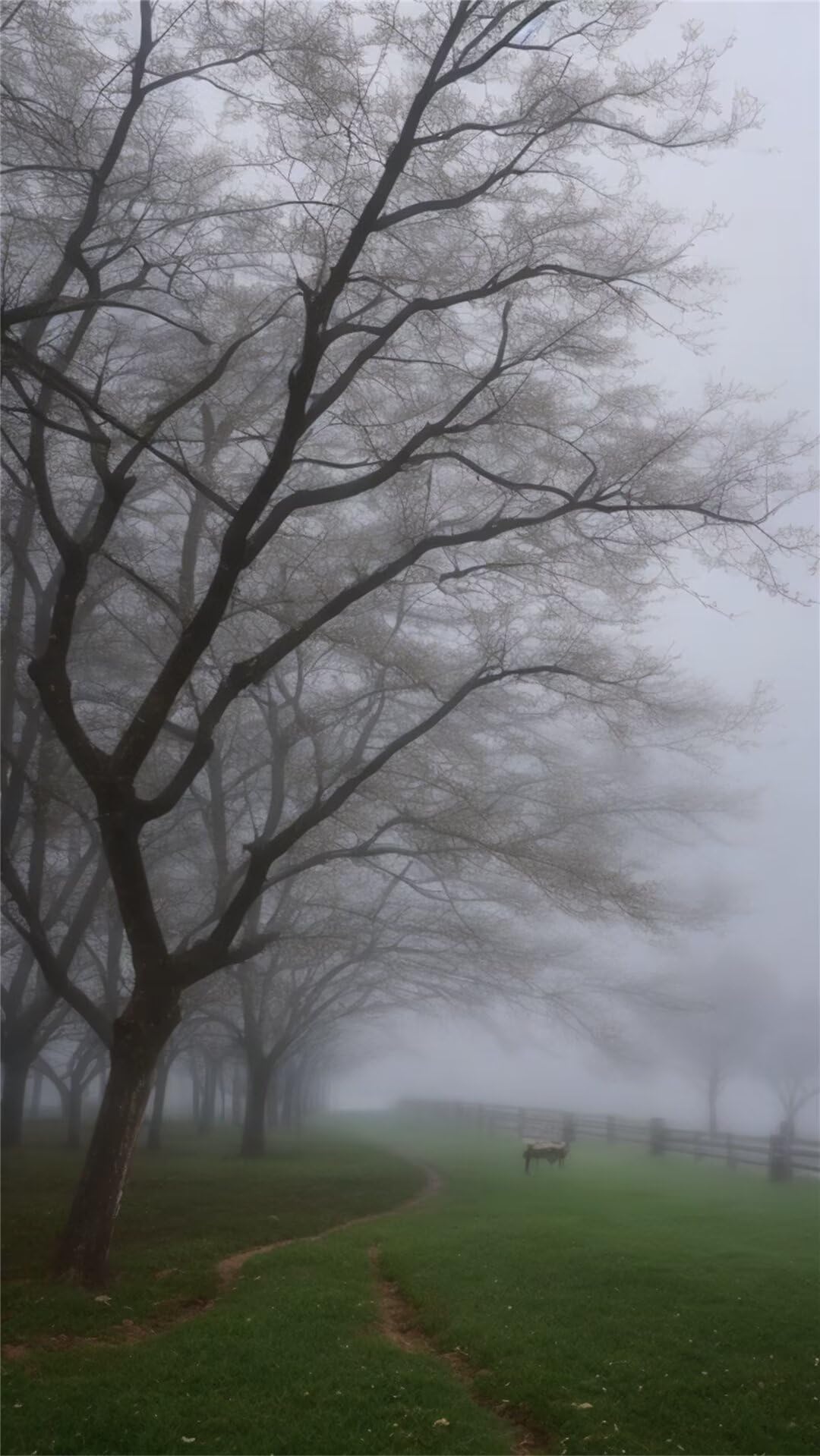 Peinture diamant adulte grand format 80x140 cm kit paysage de brouillard