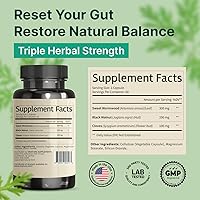 Vista 2 de VINATURA Cápsulas de clavo de nogal negro de ajenjo, fórmula de limpieza, desintoxicación, protector intestinal para humanos, con hierba de ajenjo