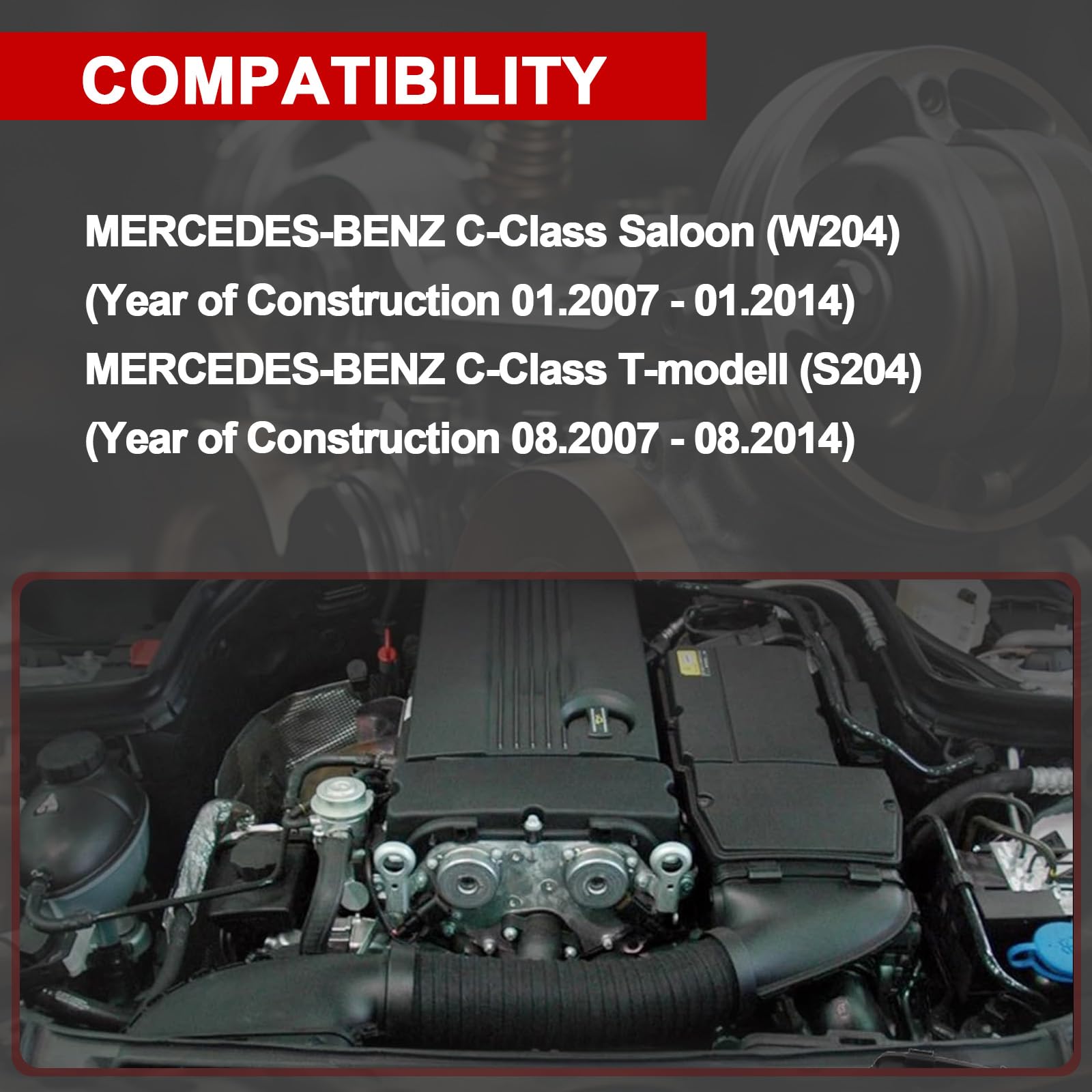Manguera de admisión de aire, manguera de admisión de aire compatible con Clase C Berlina W204 Modelo T S204 Filtro de aire de línea de admisión OE# 2710900582 A2710900582