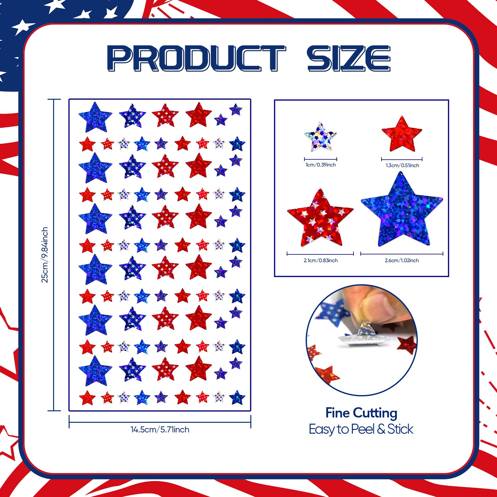 1440 Pieces Star Stickers for for Boys Girls, Self-Adhesive Foil Star Metallic Stickers for Incentive Chart Red White Blue Patriotic Star Stickers for DIY Crafts Scrapbooking School Office Supplies - Image 7