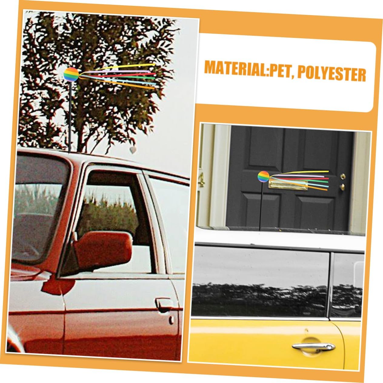 PRETYZOOM 4pcs Decorative Car Antenna Balls Colorful Ribbons Cute Kawaii Accessories for Automotive Exterior Weather-Resistant Antenna Topper Set for Trucks and Cars