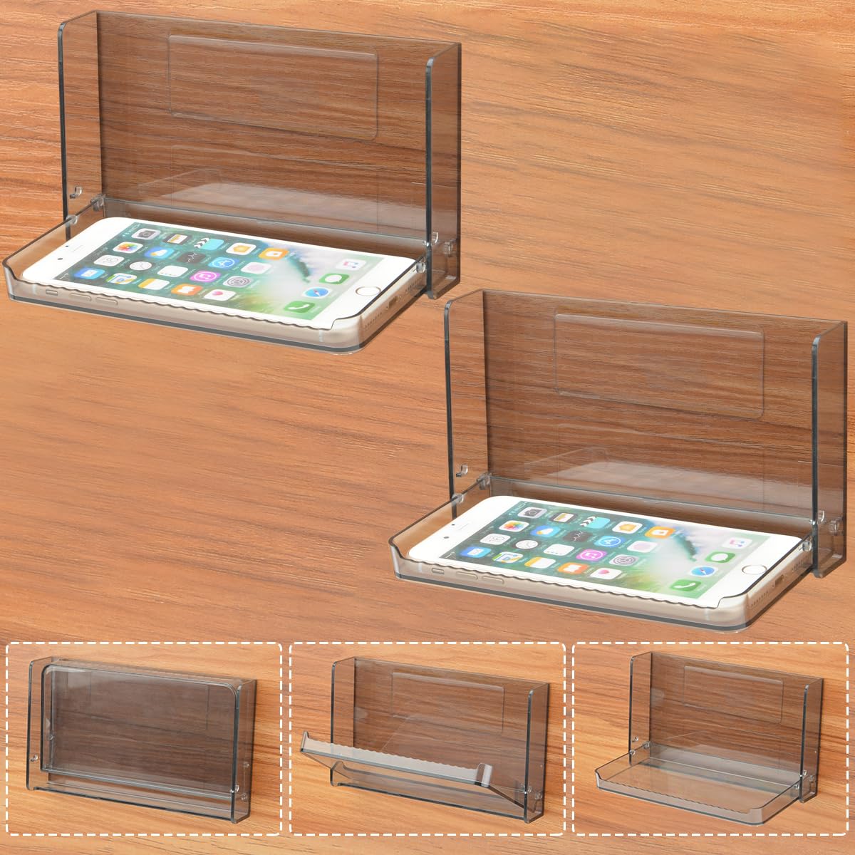 Small Floating Shelf for Wall, Wall Mounted Foldable Adhesive Shelf, Stick On Mini Shelf, Tiny Single Wall Shelf for Phone, Remote, Earphone, Little