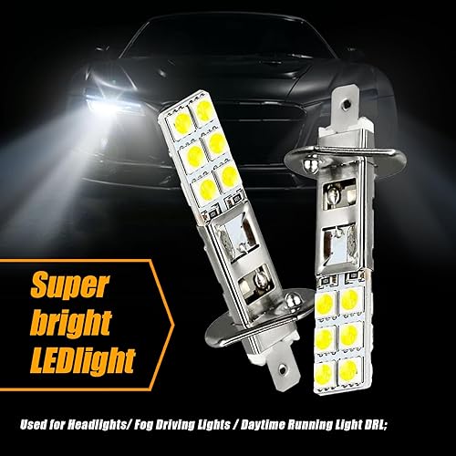 Miniatura 5 de QODOLSI 4 luces antiniebla LED H3 para automóvil, 12SMD-5050 chip de alto brillo, luz antiniebla, tamaño mini 11 Plug and Play, kit de conversión de