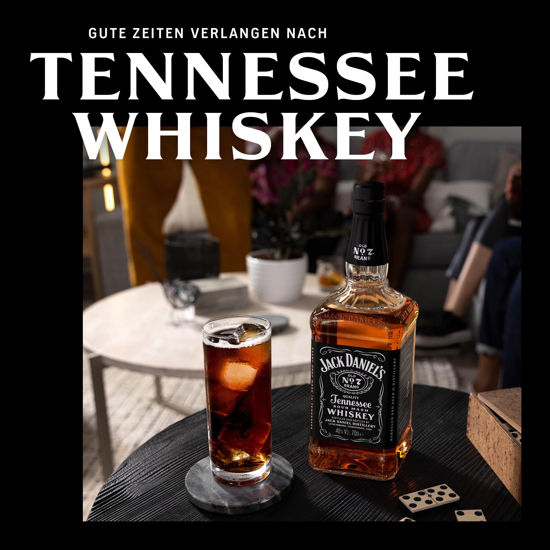 Jack Daniel's Old No. 7 - Tennessee Whiskey - Karamell, Vanille und Noten von Eichenholz - 0.7L/ 40% Vol. Bourbon Whisky