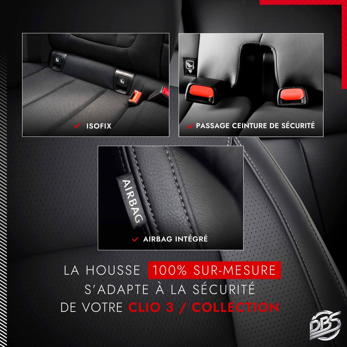 DBS 1010340 Autositzbezüge - nach Maß - hochqualitative Fertigung - Schnelle Montage - Kompatibel mit Airbag - Isofix