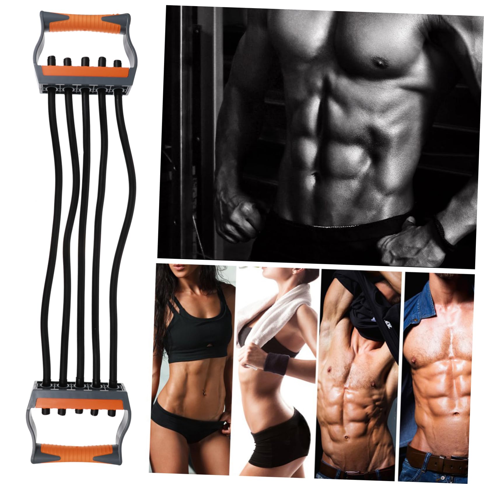 Brustexpander mit 5 Latex Seilen für Muskeltraining, Verstellbar