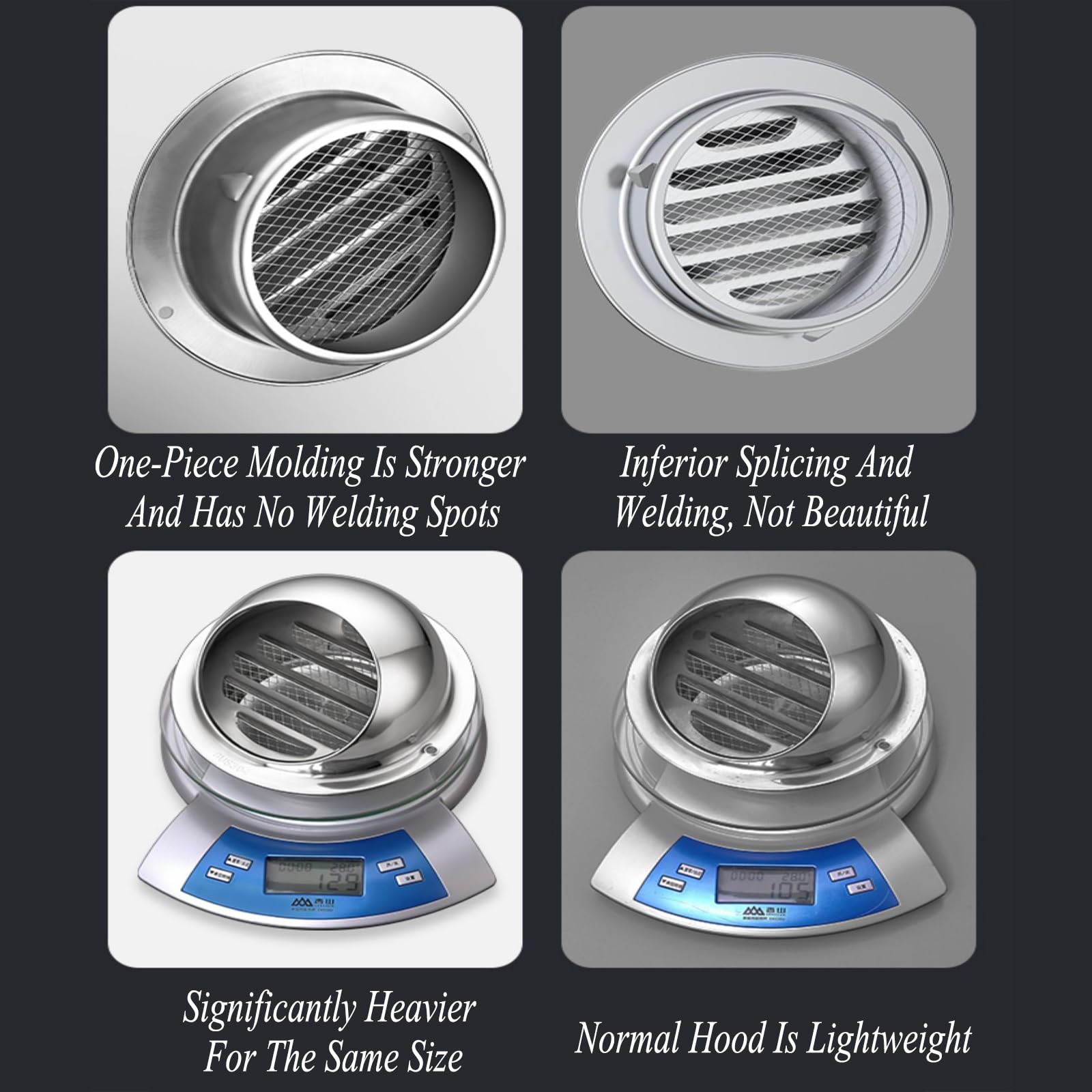 Płaska okrągła kratka wentylacyjna ze stali nierdzewnej 304 | Wentylacja wywiewna ze stali nierdzewnej 304, płaska, okrągła, metalowa
