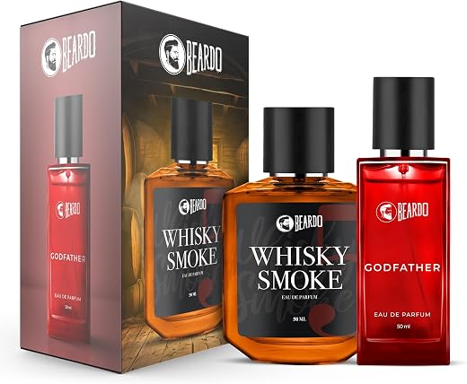 BEARDO Whisky Smoke &amp; Godfather Perfume Giftset for Man (50 Ml X 2)|Spicy, Woody &amp; Aromatic|Long Lasting Fragrance |Perfum...