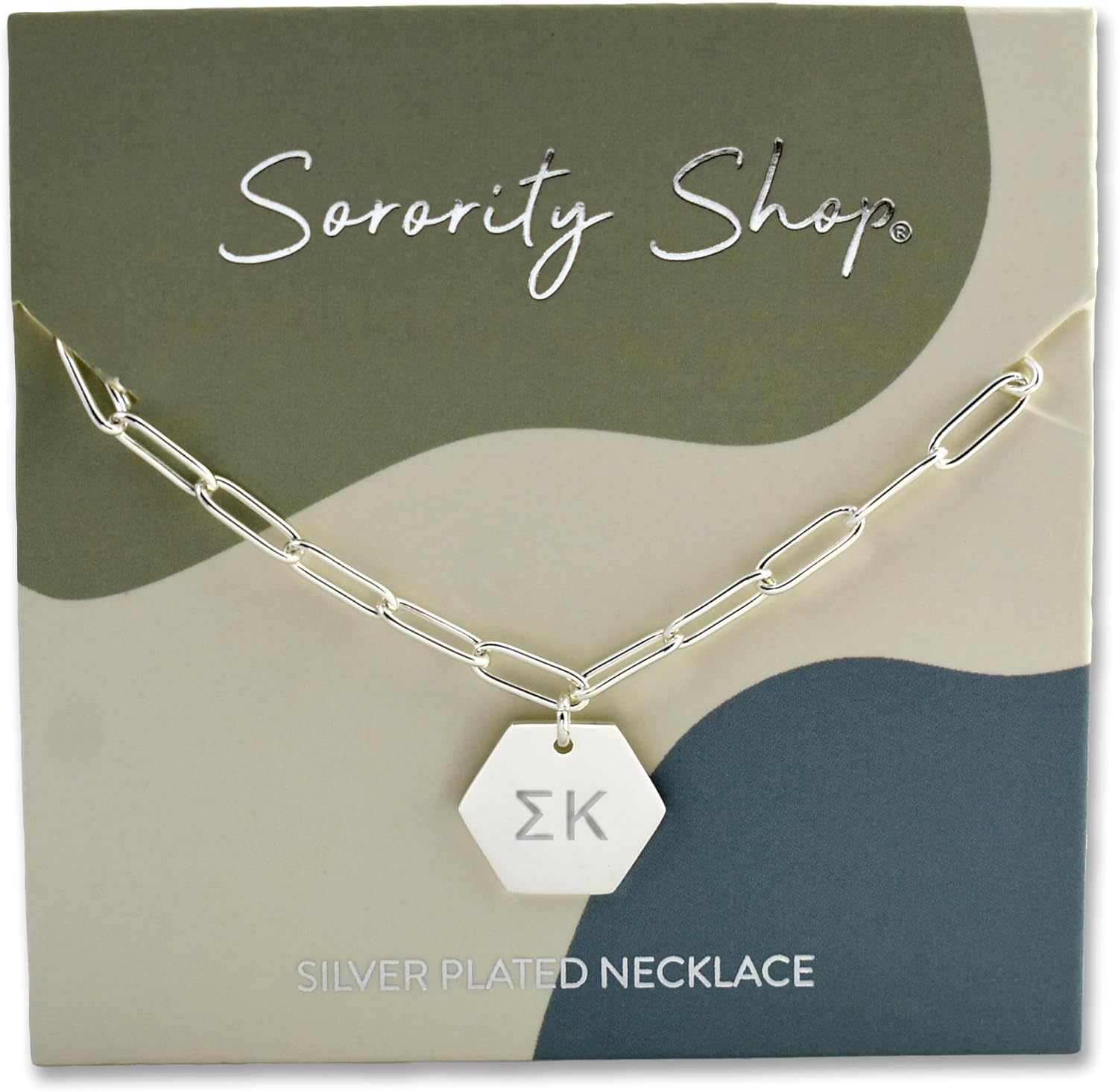 Sorority Shop Sigma Kappa Necklace- Silver Plated Paperclip Necklace, Long-Lasting Sigma Kappa Gifts for Women - Image 2