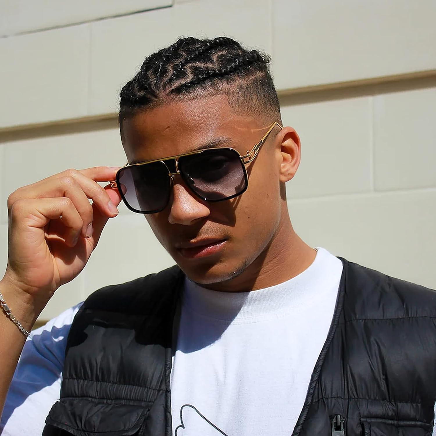 Oversized 70s Aviator Sunglasses for Men Disco Sun Glasses Cool Designer Tinted Shades Gold Alloy Frame - Image 4