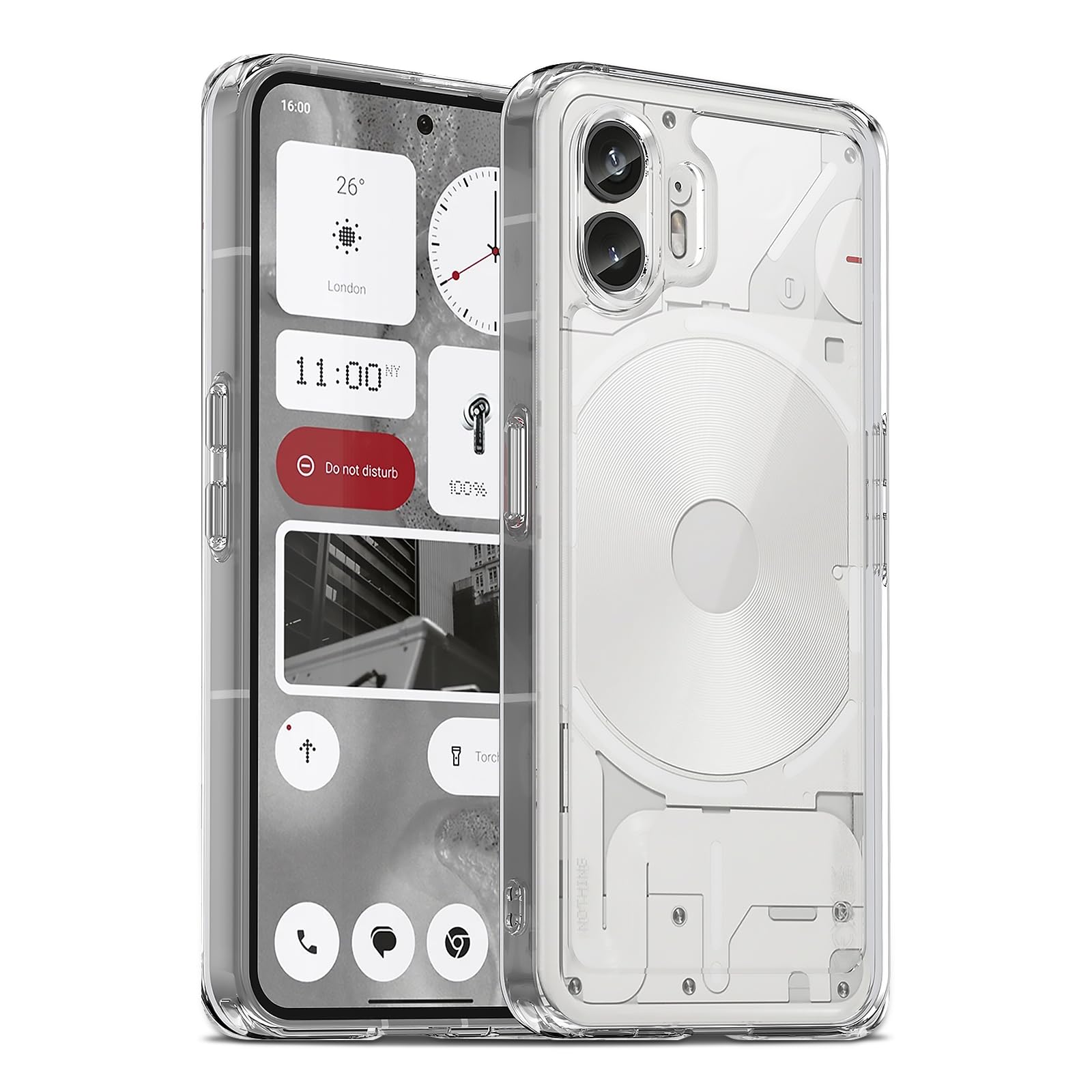 Liisooka Case for Nothing Phone 2, Military Grade Drop Protection Phone Case, Yellowing Resistant, Anti-Scratch Hard PC Back, Shockproof Hard