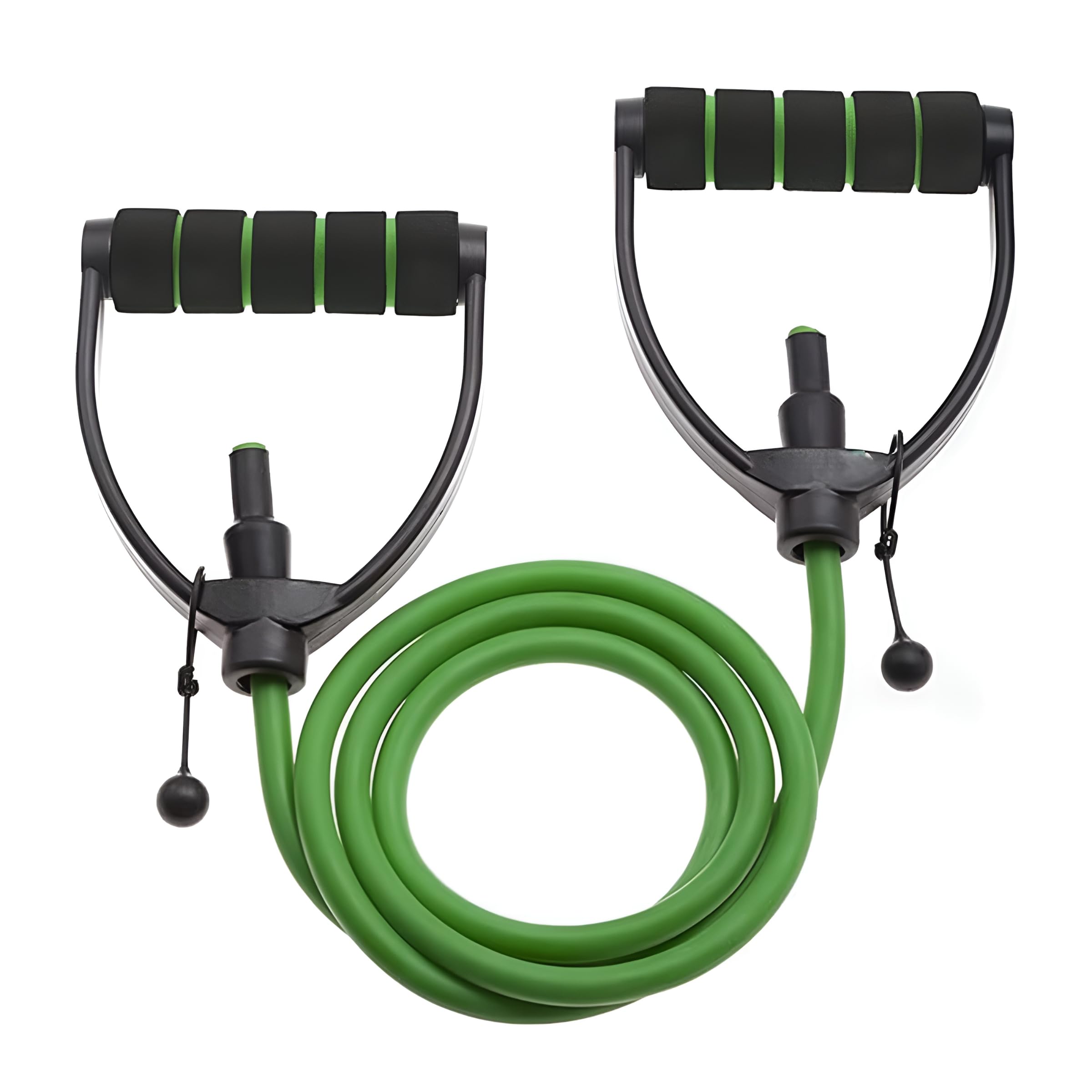 Resistance Toning Tube for Home/Gym Workout, Exercise, Stretching with Elastic Band, Plastic Handles, Men and Women (Green)-image-10