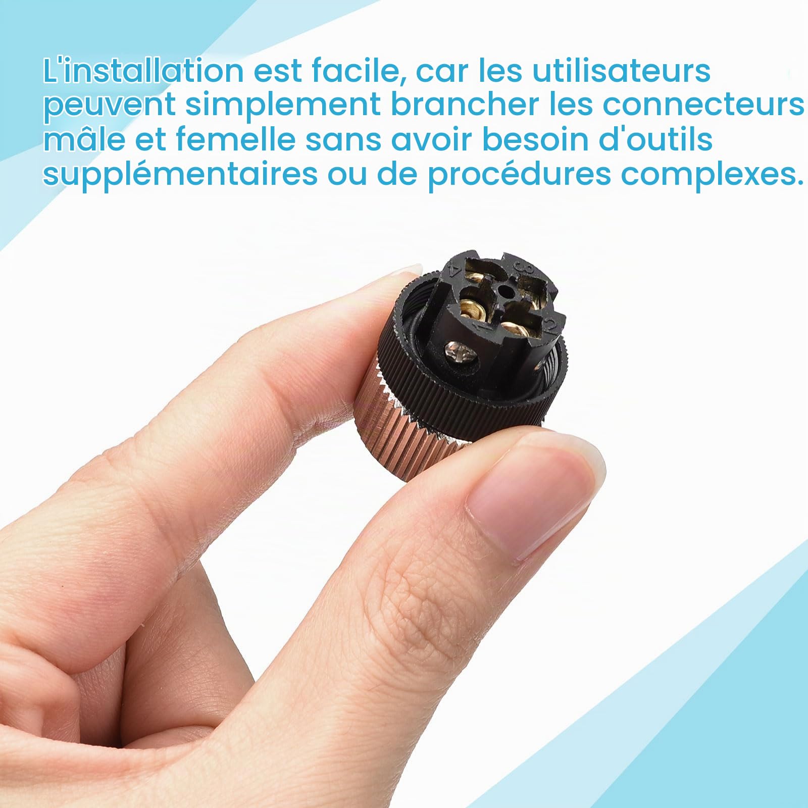 QUARKZMAN 4 Broche M12 Mâle & Femelle Aviation Fil Connecteur, 4 Ensemble Étanche IP67 Circulaire Connecteur pour Réseaux Instruments Ordinateur