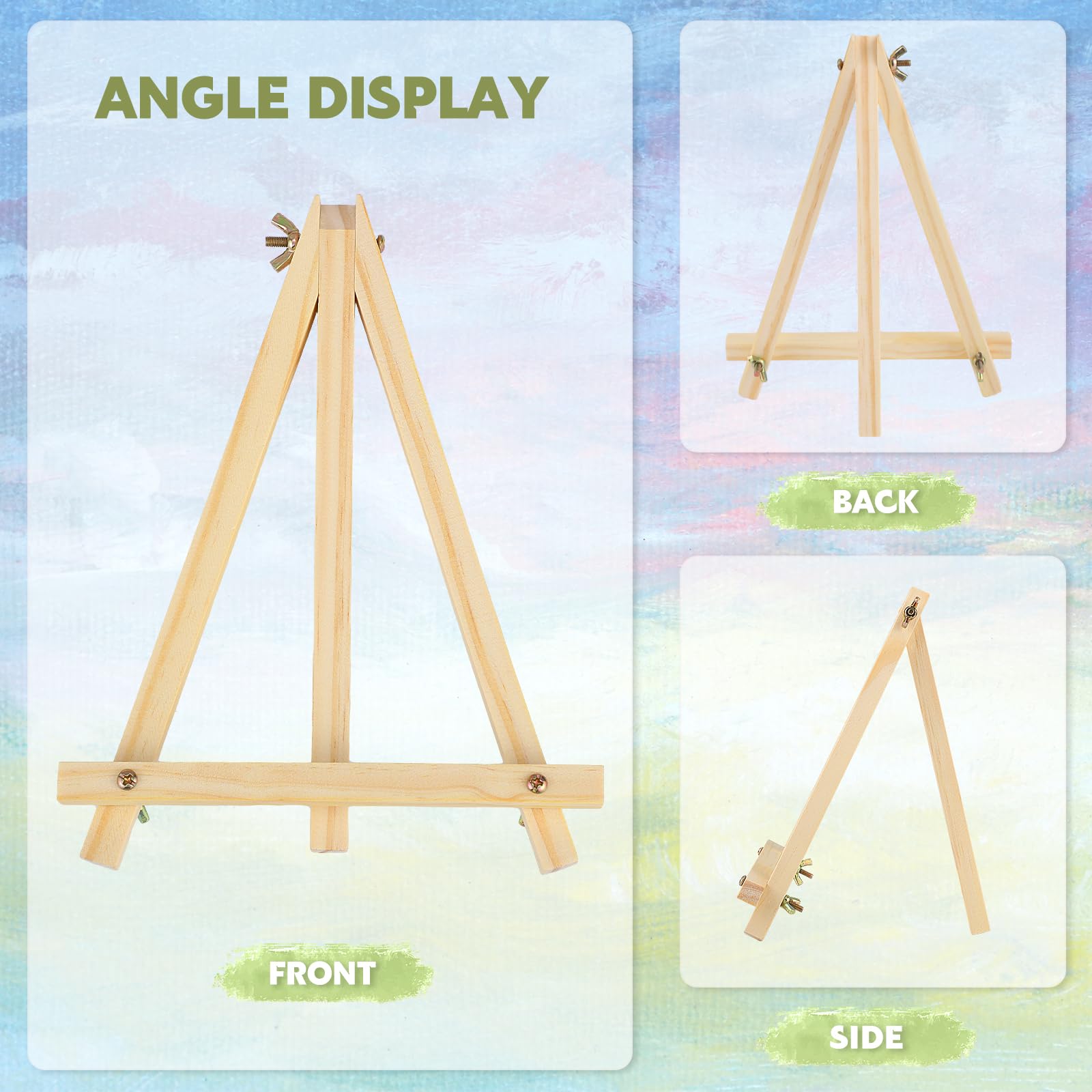 Lot de 16 chevalets en bois de 22,9 cm pour peinture, chevalet de table pour artistes et étudiants
